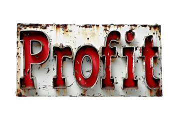 Profit Text Isolated on Transparent Background