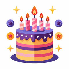 festive cake topper with sparkling candles