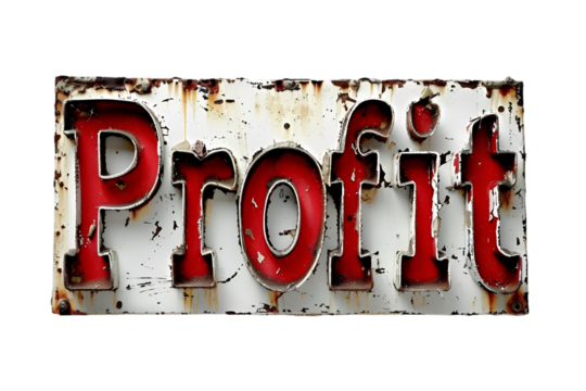 Profit Text Isolated on Transparent Background