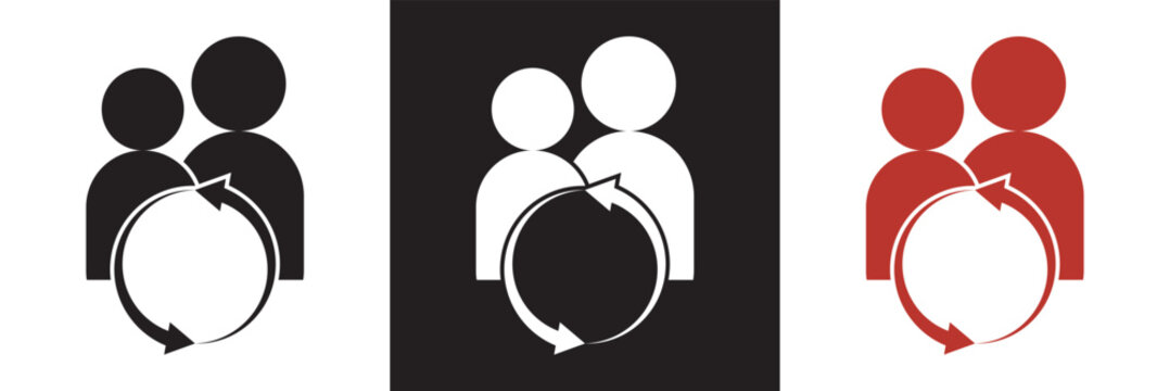 User switch icon. Vector illustration. isolated on white and black background. EPS 10