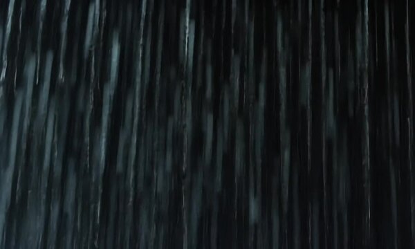 heavy rain looping over black background. Isolated Rain Loop on Black sreen