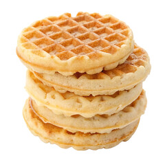 Rounded Waffles Stacked Isolated On Transparent Or White Background, Png