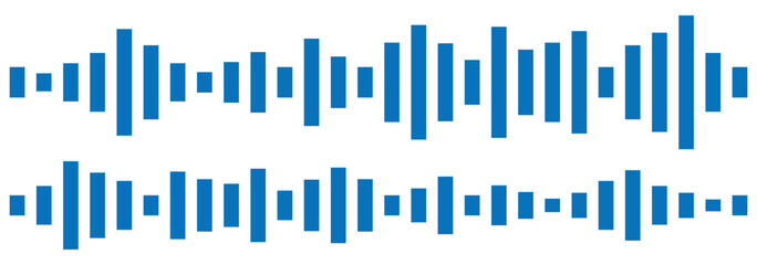 Equalizer icon with soundwave line. Vector sound wave icon. Music player sound bar. Audio signal lines. Waveform pattern for music player, podcast, voice message, music app. Vector illustration.