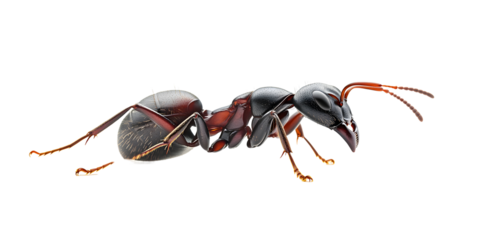 Camponotus vagus, large, black, West Palaearctic carpenter ant placed on white or transparent background