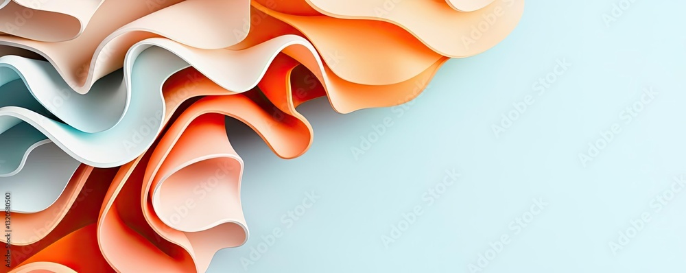 Wall mural minimalist graphic design abstract background idea. colorful paper curls creating an elegant and art