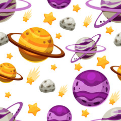 Solar System Seamless Pattern