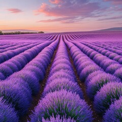 Fototapeta premium Lavender farm with vibrant flowers