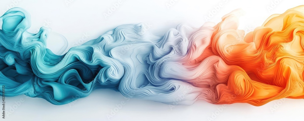 Wall mural digital watercolor painting abstract background concept. colorful abstract wave patterns in fluid mo