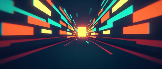 Fototapeta premium Colorful abstract tunnel perspective