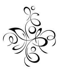 decorative element with abstract ornate pattern; graphic design