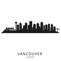 Obraz premium Vancouver Skyline Silhouette - Vector Illustration
