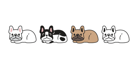dog vector french bulldog icon crouching sitting cartoon character puppy pet doodle illustration symbol isolated