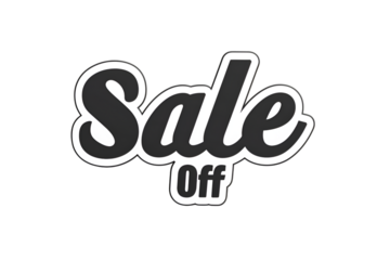 Sale 50% Off in Monochrome Style Text Isolated on Transparent Background