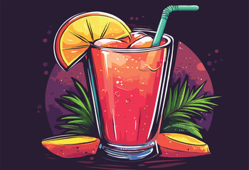 cocktail with ice and  lime