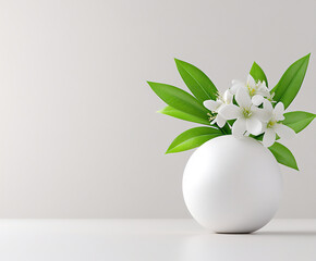 a coconut with half of it open and green leaves isolated on a white backgr