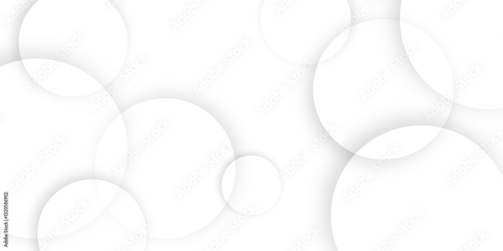 Fototapete Abstract background with circle white abstract geometric background with soft light white paper circles in design .Gray abstract. Modern design background for report and project presentation template.