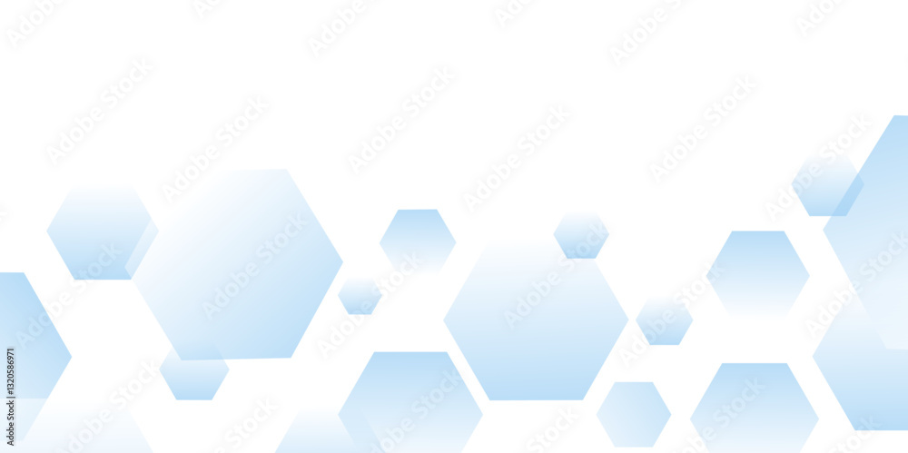 Aufkleber white and blue technology hexagonal abstract background. Abstract blue hexagon or digital technology background. Vector abstract graphic design banner pattern presentation background web template.