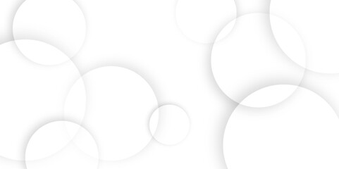 Abstract background with circle white abstract geometric background with soft light white paper circles in design .Gray abstract. Modern design background for report and project presentation template.