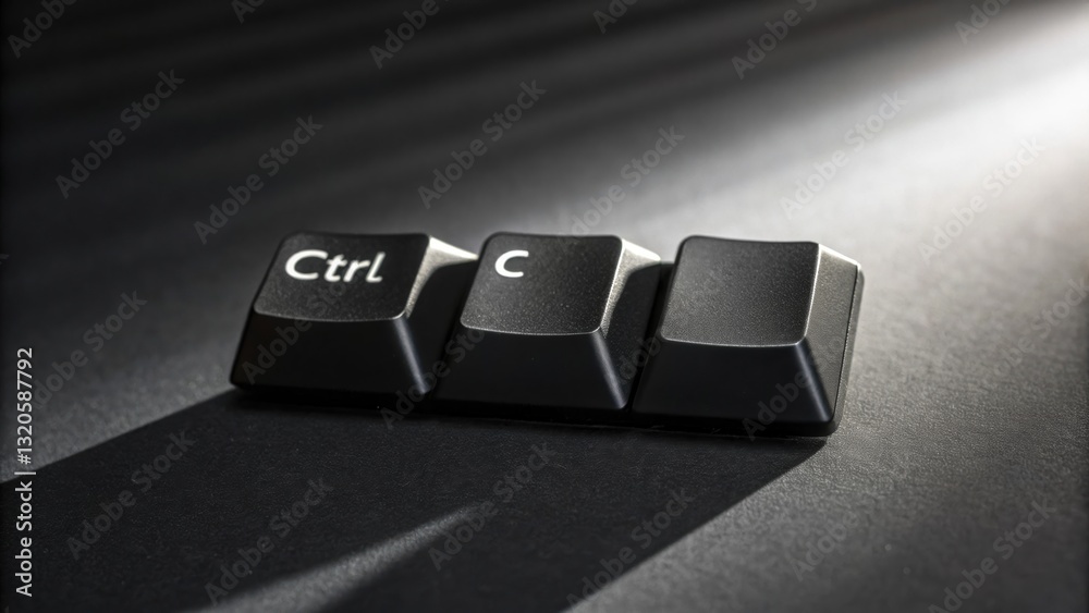 Poster keyboard command: a dramatic, studio-style shot of a keyboard keys that spells 