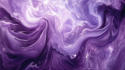 Obraz premium Luxurious purple liquid swirls, flowing dynamic waves with soft highlights and reflections