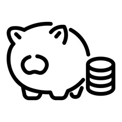 piggy bank Line Icon