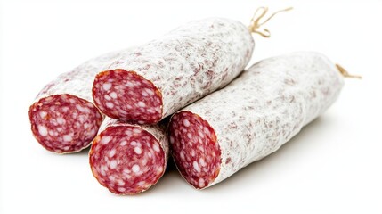 Rich in flavor and crafted with care, traditional white salami sausage showcases its unique blend of spices and cured meat. Ideal for gourmet dishes or charcuterie boards, it entices the senses