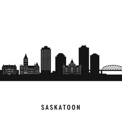Saskatoon Skyline Silhouette - Vector Illustration