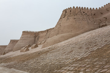 City walls of the ancient city of Khiva