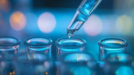 Pipette testing water in research lab concept