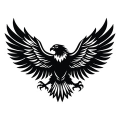 Soaring Eagle Icon Silhouette, High-Quality Editable and Printable Vector EPS File