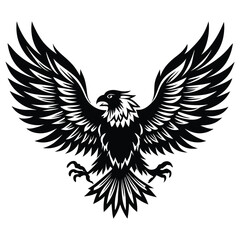 Fototapeta premium Soaring Eagle Icon Silhouette, High-Quality Editable and Printable Vector EPS File