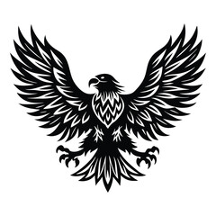 Soaring Eagle Icon Silhouette, High-Quality Editable and Printable Vector EPS File