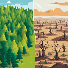 landscape with trees