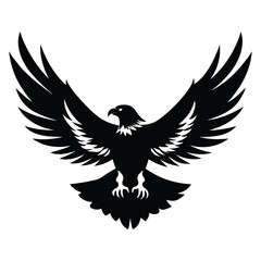 Soaring Eagle Icon Silhouette, High-Quality Editable and Printable Vector EPS File