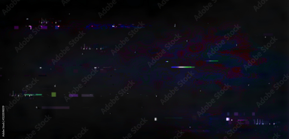 Poster pixel glitch effect with scattered digital distortion across dark backdrop. neon elements create abs