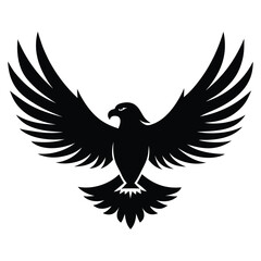 Majestic Eagle Silhouette Vector Illustration, Bold and Patriotic Design on a White Background