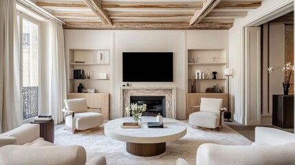 Fototapeta premium Elegant Parisian living room design.