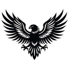 Fototapeta premium Majestic Eagle Silhouette Vector Illustration, Bold and Patriotic Design on a White Background