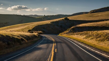 Fototapeta premium A variety of roads, from winding countryside paths to busy urban highways, capturing the essence of travel, adventure, and movement.