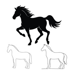 Equestrian Silhouettes Vector Collection