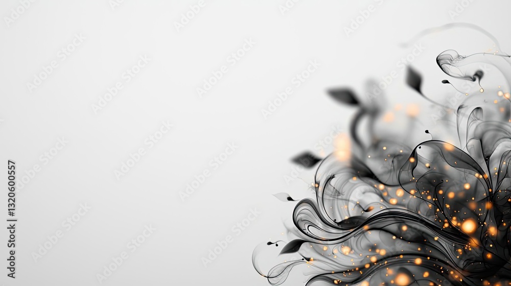 Wall mural ink illustration abstract background idea. a creative abstract design featuring flowing lines and li