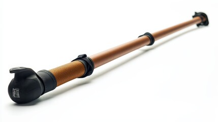 Fully extended hiking pole with ergonomic grip for enhanced stability and support during outdoor adventures and treks