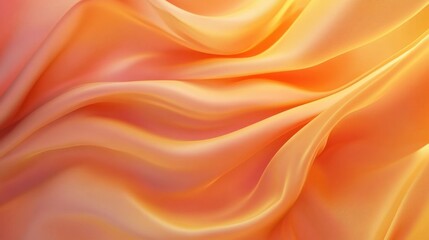 Obraz premium Soft flowing orange silk fabric with smooth folds, luxury textile texture background