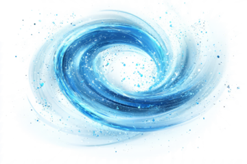 Ice-blue frosty magic swirl with frozen sparkles, mystical winter effect, on white background