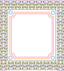 Fototapeta premium Traditional embroidery square frame