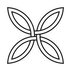 Intertwined Elegance, Black Knot Floral Design Stock Image