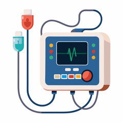 ecg machine with attached electrode cables