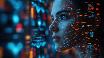 AI-enhanced futuristic medical illustration with cybernetic robotic surgeons, deep-learning diagnostics, and nanotechnology-assisted healing concepts