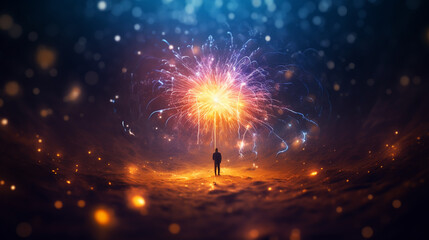 Obraz premium holiday background with a sparkler