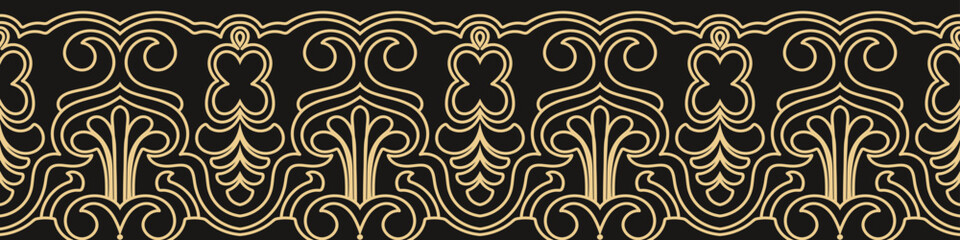 Luxury gold frame, abstract frame, border for fabric, carpet